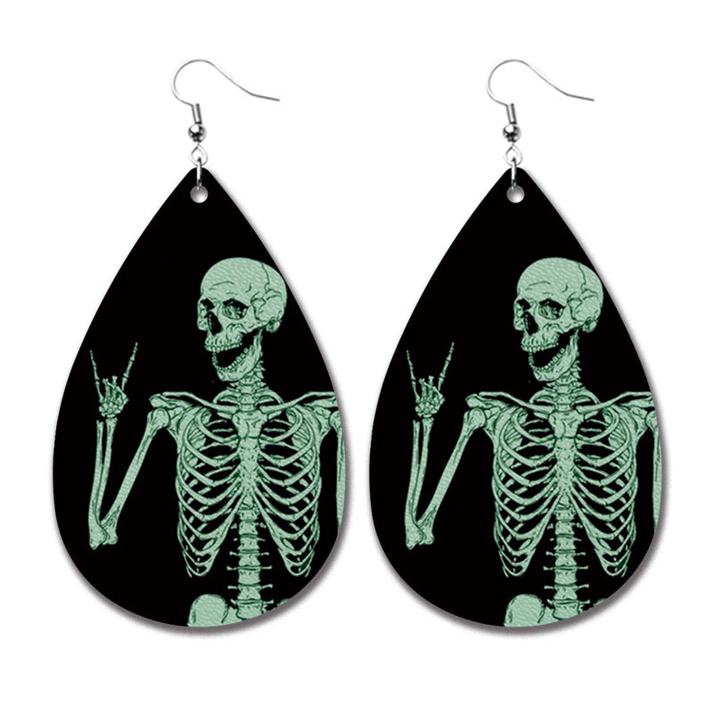 Wholesale 2 Pairs/pack Halloween Ghost Horror Blood Exaggerated Horror Water Drop Earrings